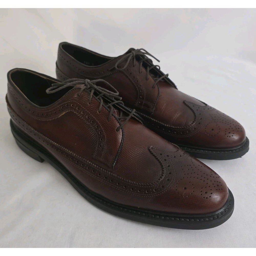 VTG Imperial Stuart Mcguire LongWing Blucher Brown Brogue Dress Shoe Mens 10.5 A